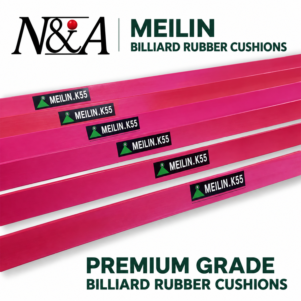 MEILIN K55 marked cushion strips — N&A MEILIN K55 Billiard Cushion Rubber Strip