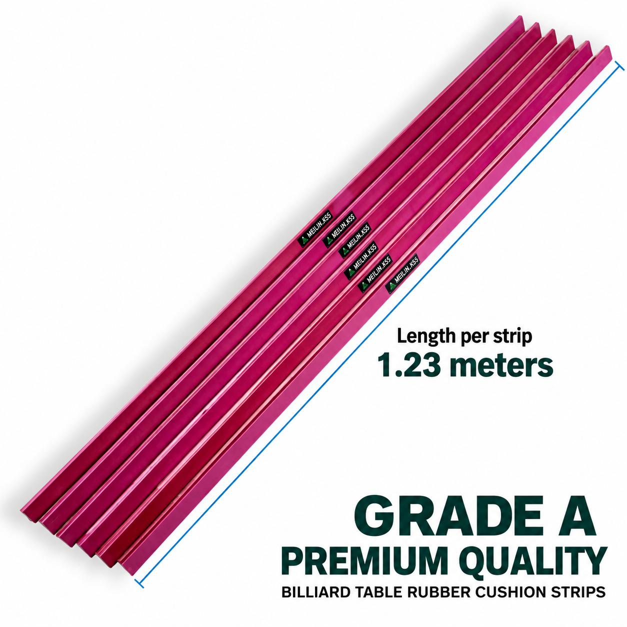 Six K55 strips with stated length reference — N&A MEILIN K55 Billiard Cushion Rubber Strip